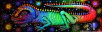 psychedelic multicolor lizard